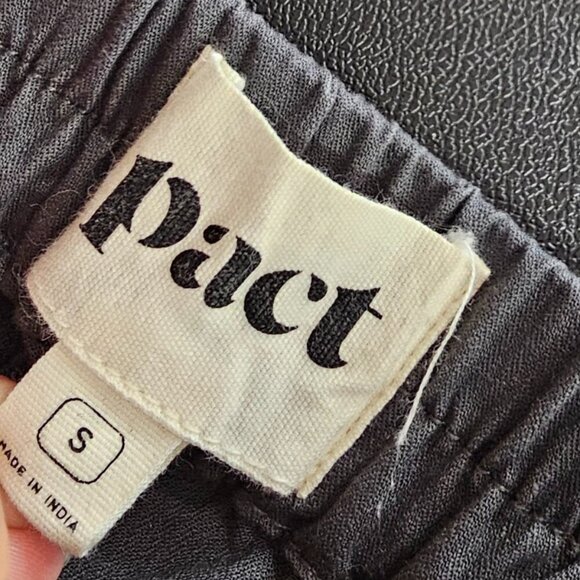 PACT Womens Organic Cotton Wide Leg Chino High Rise Pants, Crop,Grey, Size Small - Picture 4 of 8